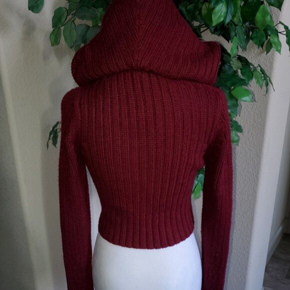 Faux Fur Trimmed Cropped Knit Zip Cardigan - Picture 5 of 12